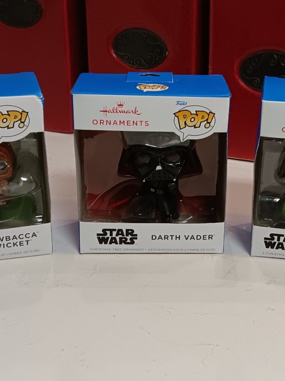 3 Sealed Hallmark Star Wars Ornaments - Darth Vader, Chewbacca, Jabba